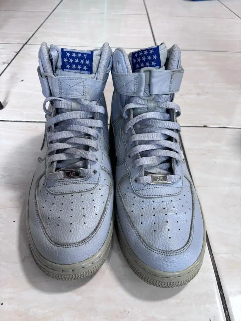 Nike Air Force 1 High '07 Wolf Grey Deep Royal 100% Authentic Ori
