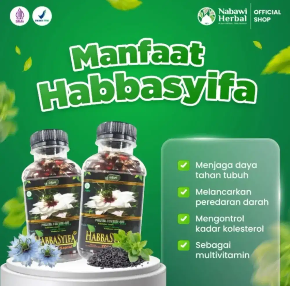 Habbasyifa 90 Kapsul Gratis 1 lempeng emas murni