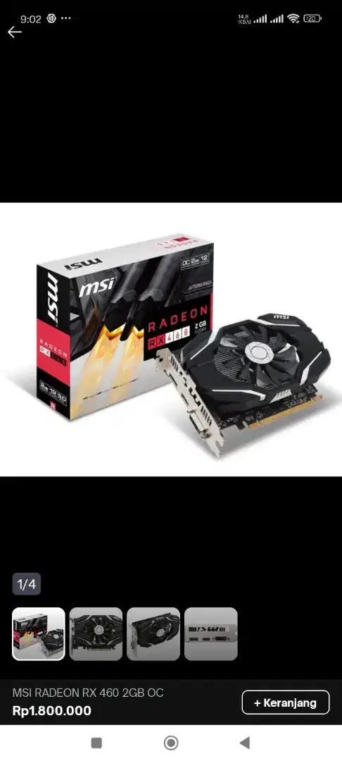 Vga Msi Rx 460 OC 2Gb ddr5