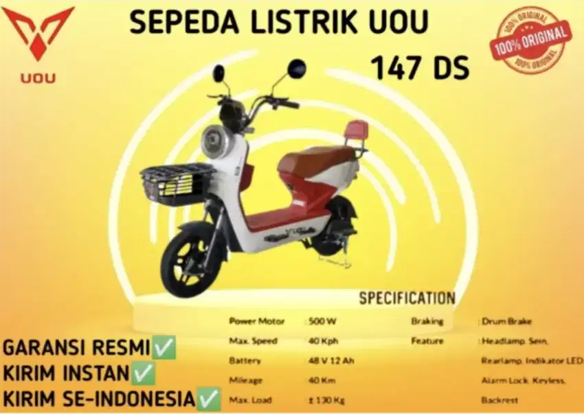 Sepedah listrik uou 147 ds jok 1