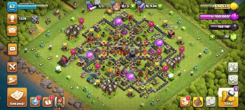 jual akun coc th 10