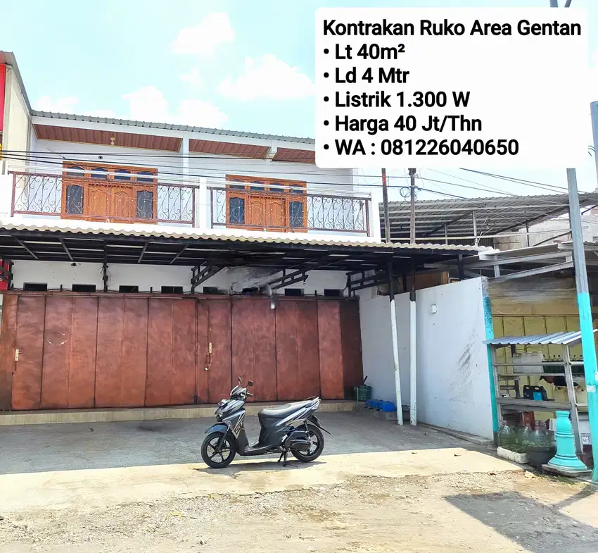 Kontrakan Ruko Area Gentan 2 Plong dan 2 Lantai, Dekat Laweyan