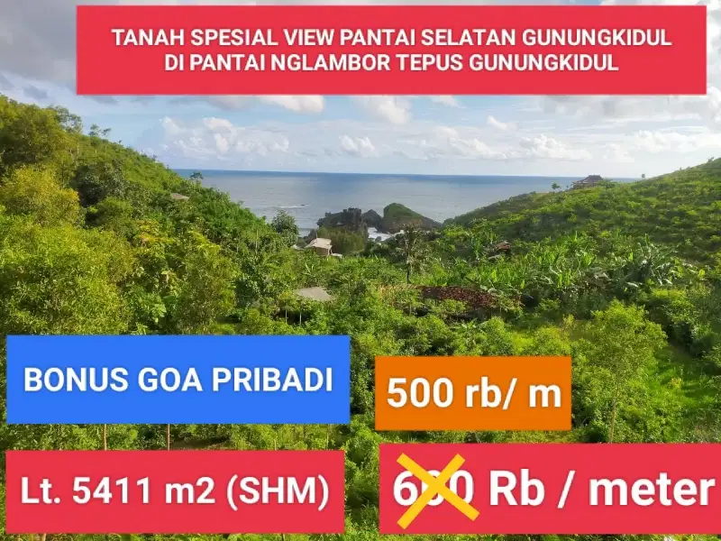 Tanah murah strategis pinggir pantai selatan tepus Gunungkidul