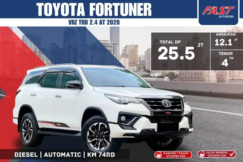 DP 25JT TOYOTA FORTUNER VRZ TRD 2020 2.4 AT LOW KM.74RB PJK PJG #F6ST