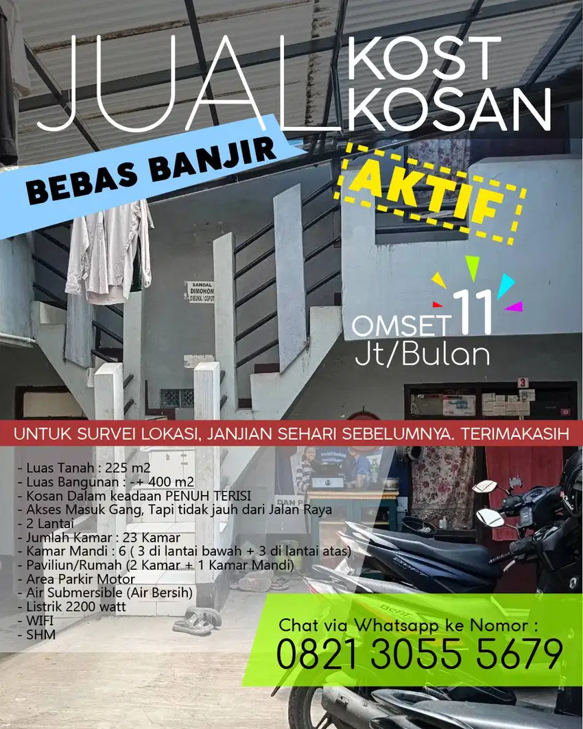 Kosan Dijual Aktif 23 Kamar