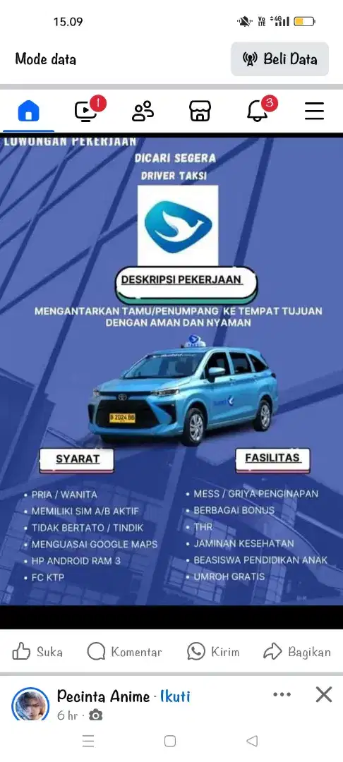 Supir Bluebird terbaru