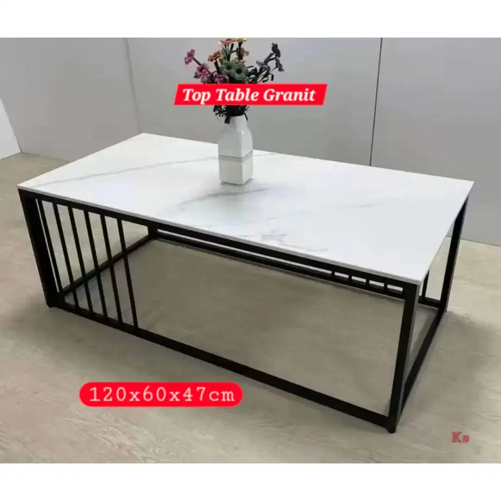 Meja Granit 120cm Meja Kopi Coffee table Meja Etalase Meja Granit