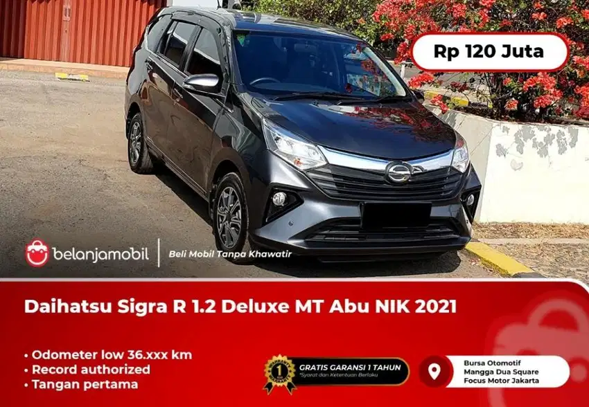 [ TANGAN PERTAMA ] Daihatsu Sigra R 1.2 Deluxe MT Abu 2021/2022