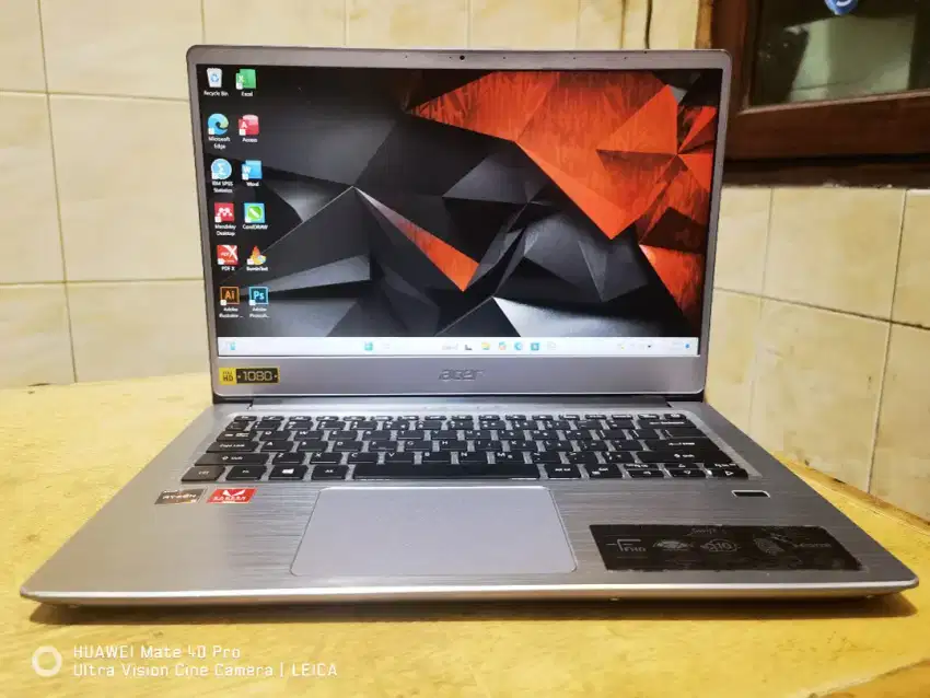 Laptop gaming slim acer swift sf314 ryzen 5-3500U ram 8 ssd 512