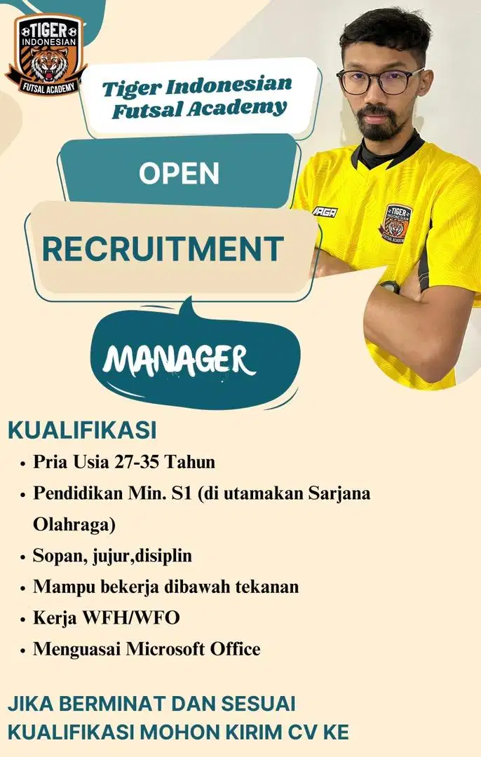 lowongan manager futsal academy