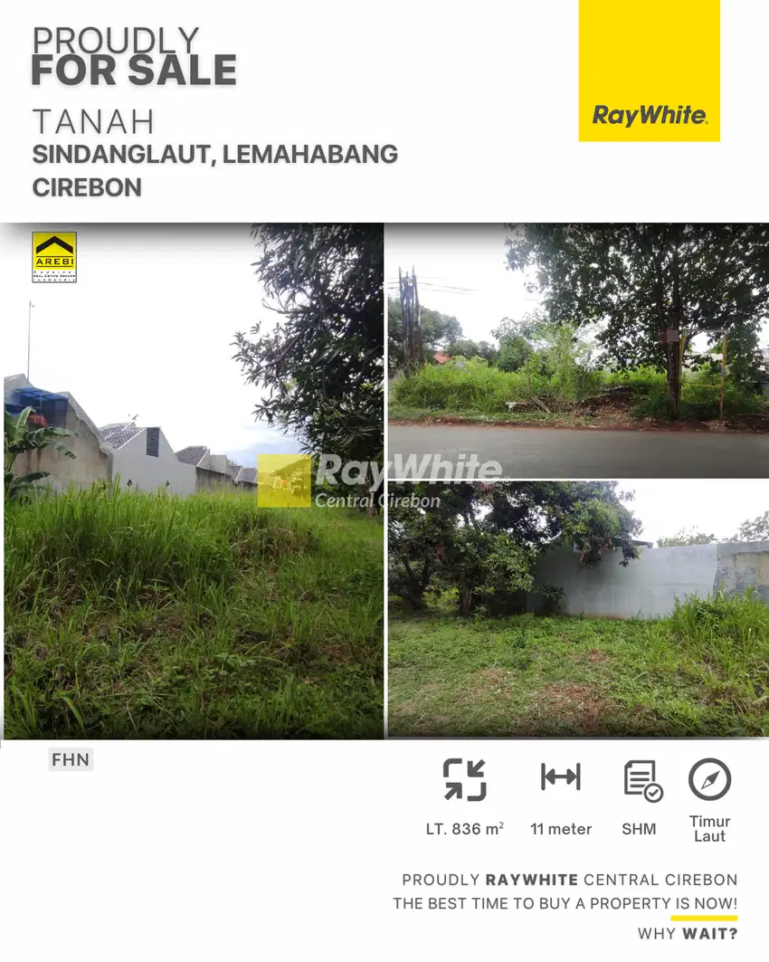 Dijual Tanah  836m² di Mainroad Sindanglaut, Lemahabang, Cirebon