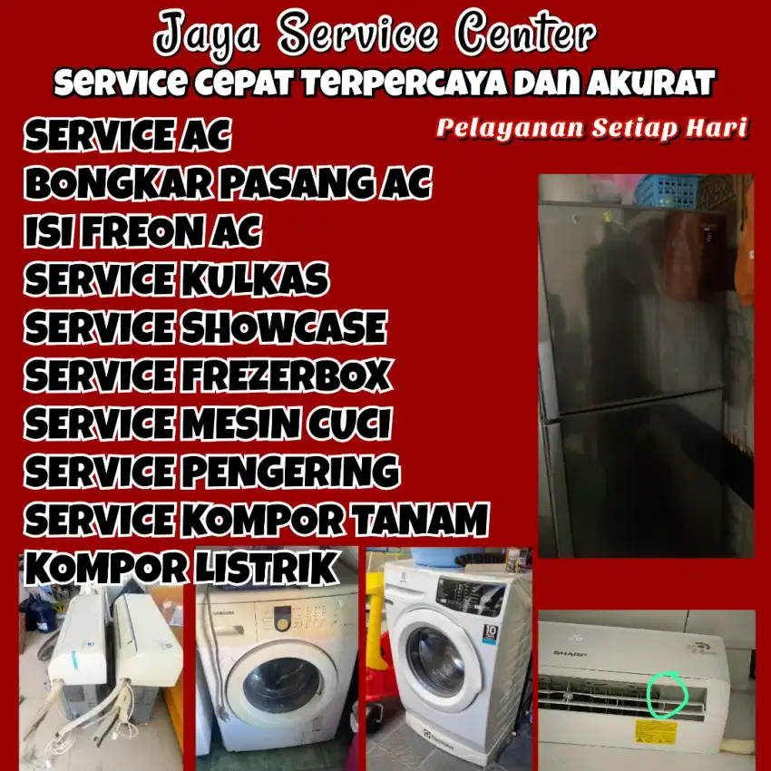 Service AC Bongkar AC Pasang AC Servis Mesin Cuci Kulkas Frezer Jabon