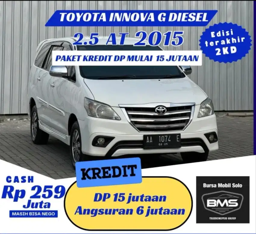 (DP 15Jt) Innova 2.5 G 2015 diesel matic