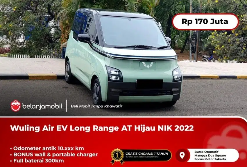 [ LOW KM 10RB ] Wuling Air EV Long Range AT Hijau 2022/2023