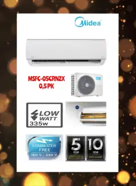 AC 1/2pk Midea type MSFC 05CRN2X low wat