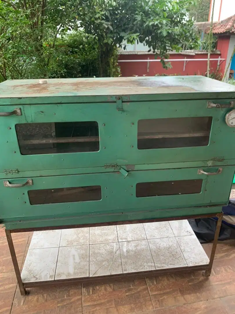 Oven gas 2 pintu cat hijau 2m