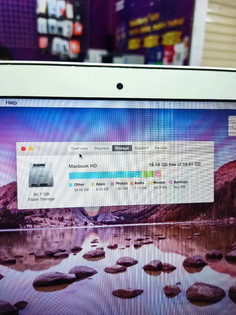 Macbook air 11inc 2010 late normal aman lancar minus charger