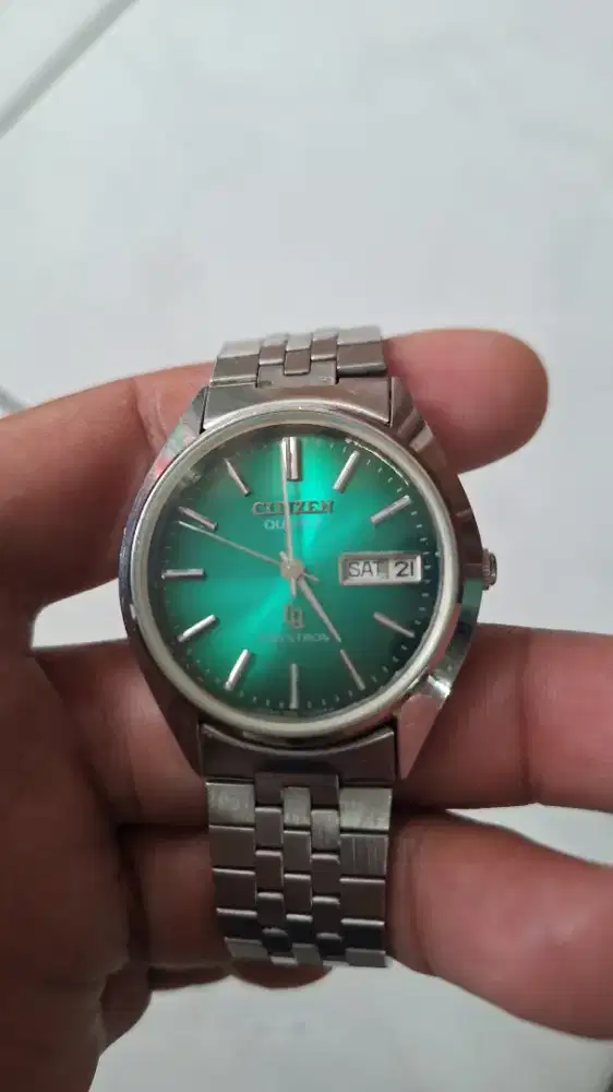 CITIZEN CRYSTRON GREEN BACAN 4-730771Y JAPAN SERIES