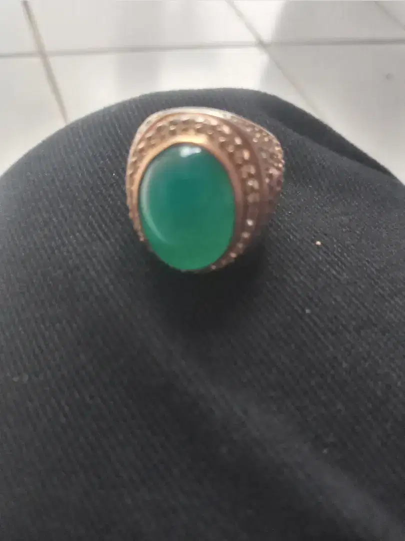 Batu bacan  bluish green ring alpaka