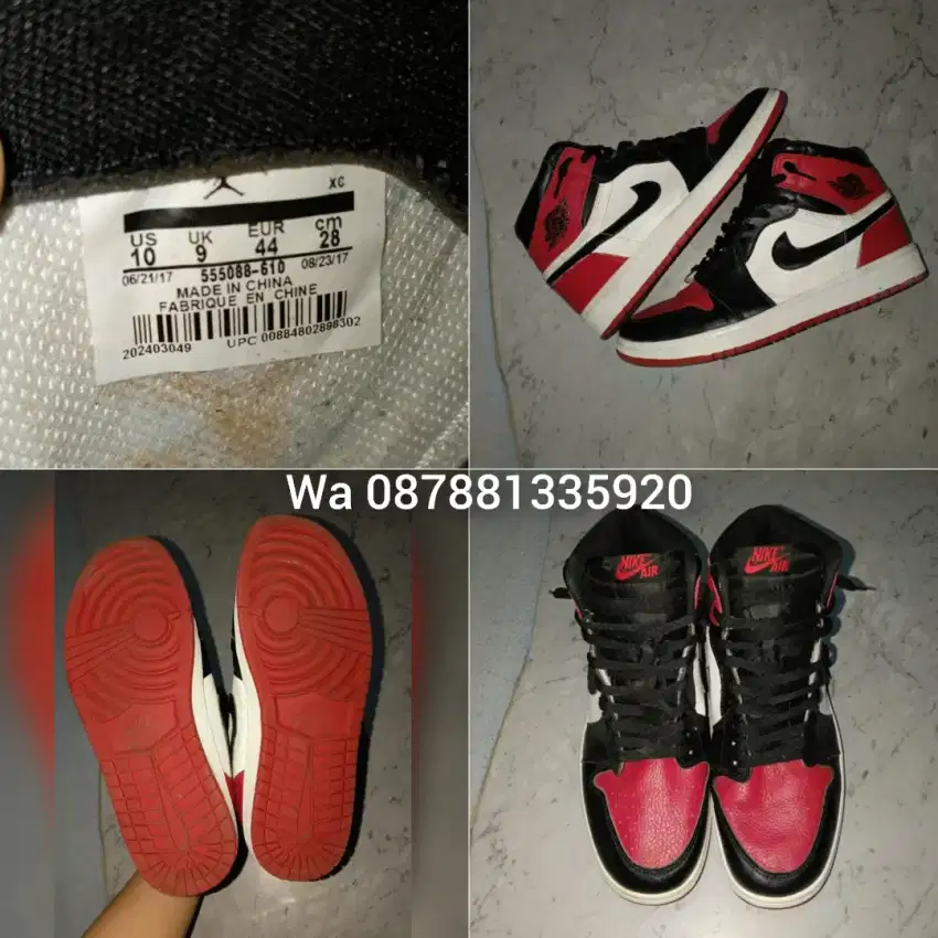 Size 44 sepatu nike air jordan original retro 1 sneakers