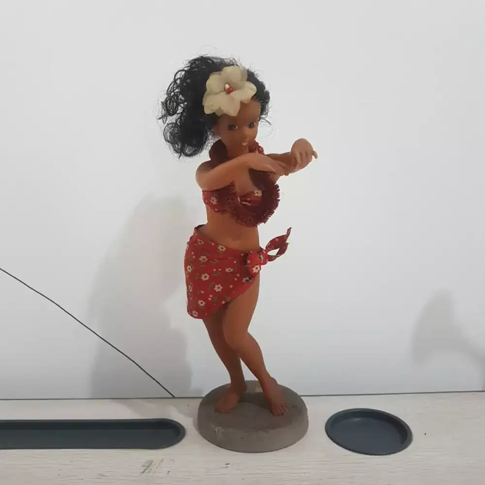 Boneka Pajangan Vintage Hawaii Hula Girl Doll Figurine Made In Jepang