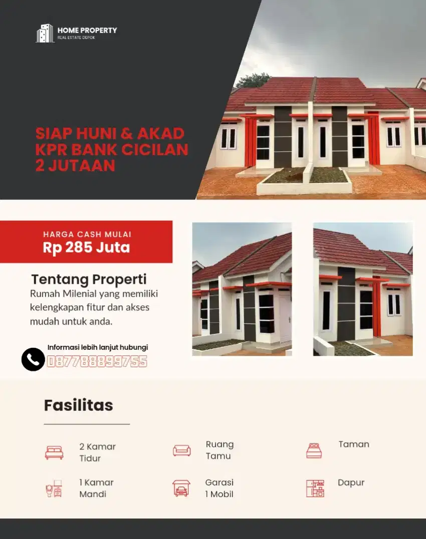 Rumah cash depok unit ready siap huni