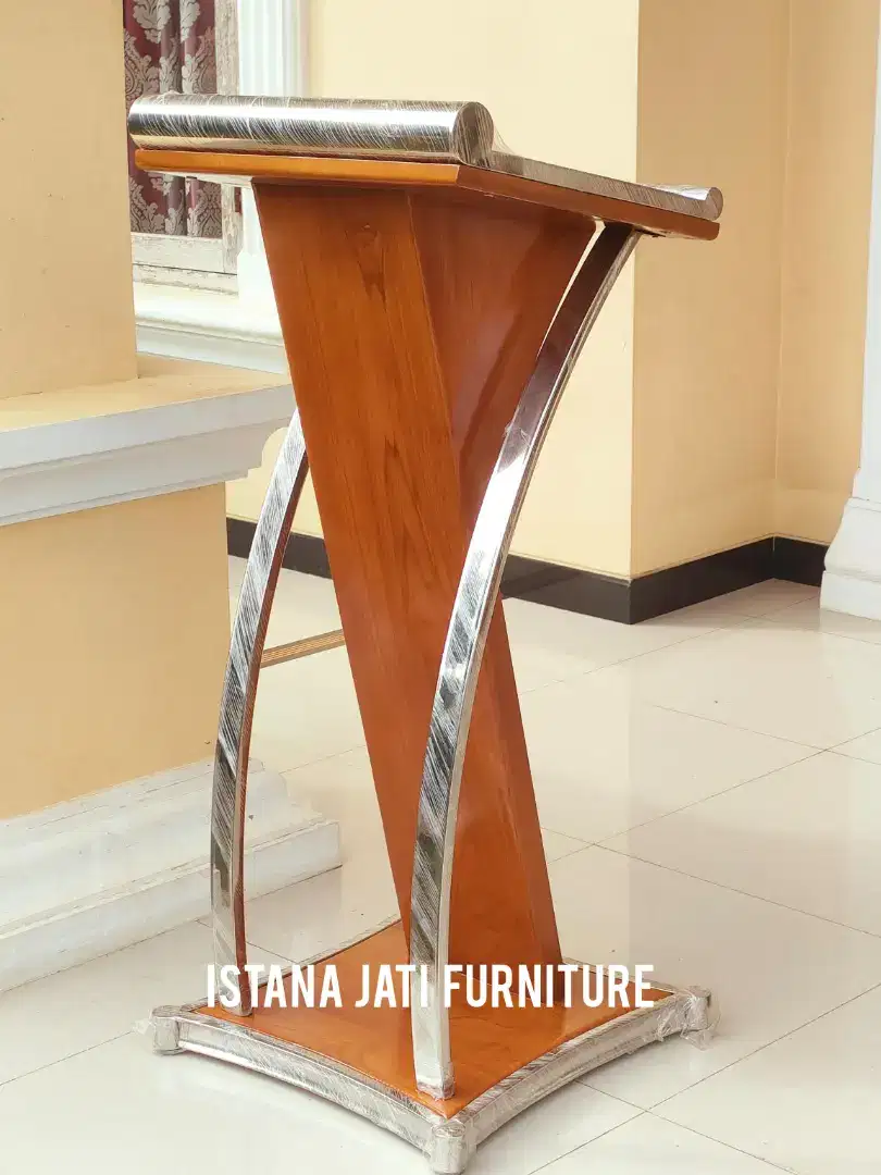 Mimbar podium stainless tempat pidato