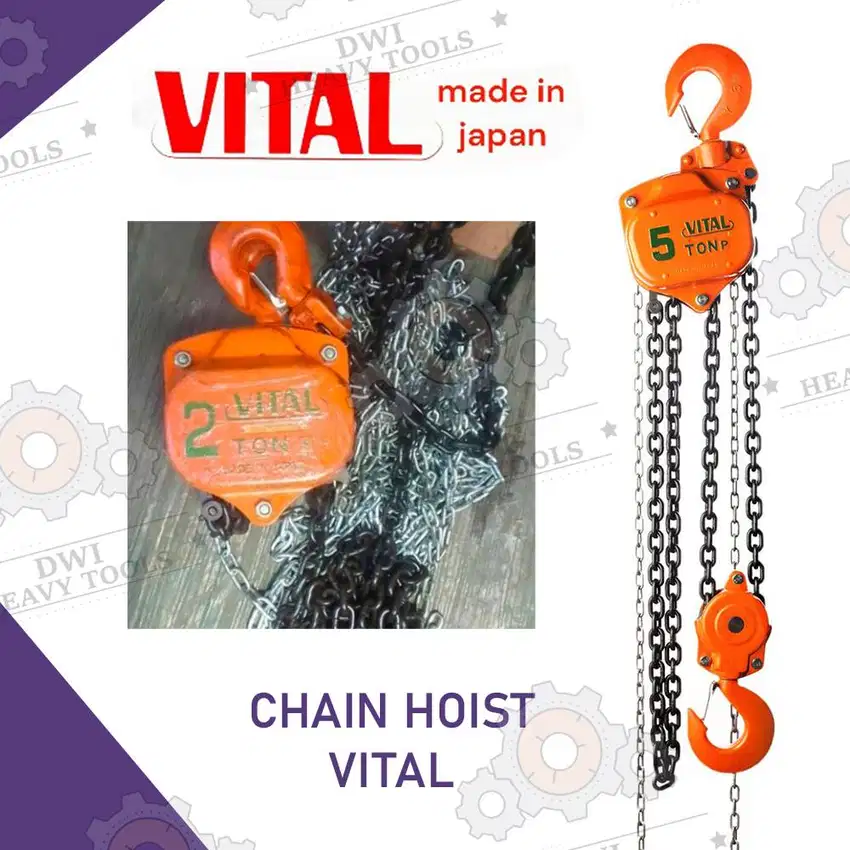 Chain Block Hoist VITAL 0.5, 1, 1.5, 2, 3, 5, 10, 20 Ton