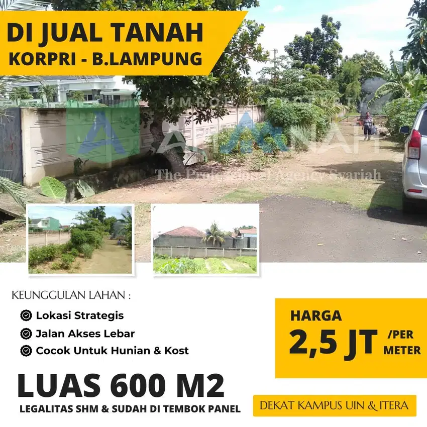 DI JUAL TANAH LOKASI STRATEGIS DI BANDAR LAMPUNNG