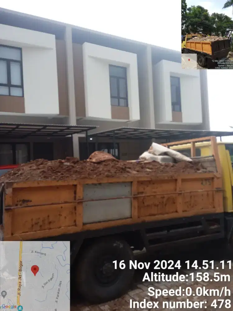 Jasa buang puing, urukan, dll.