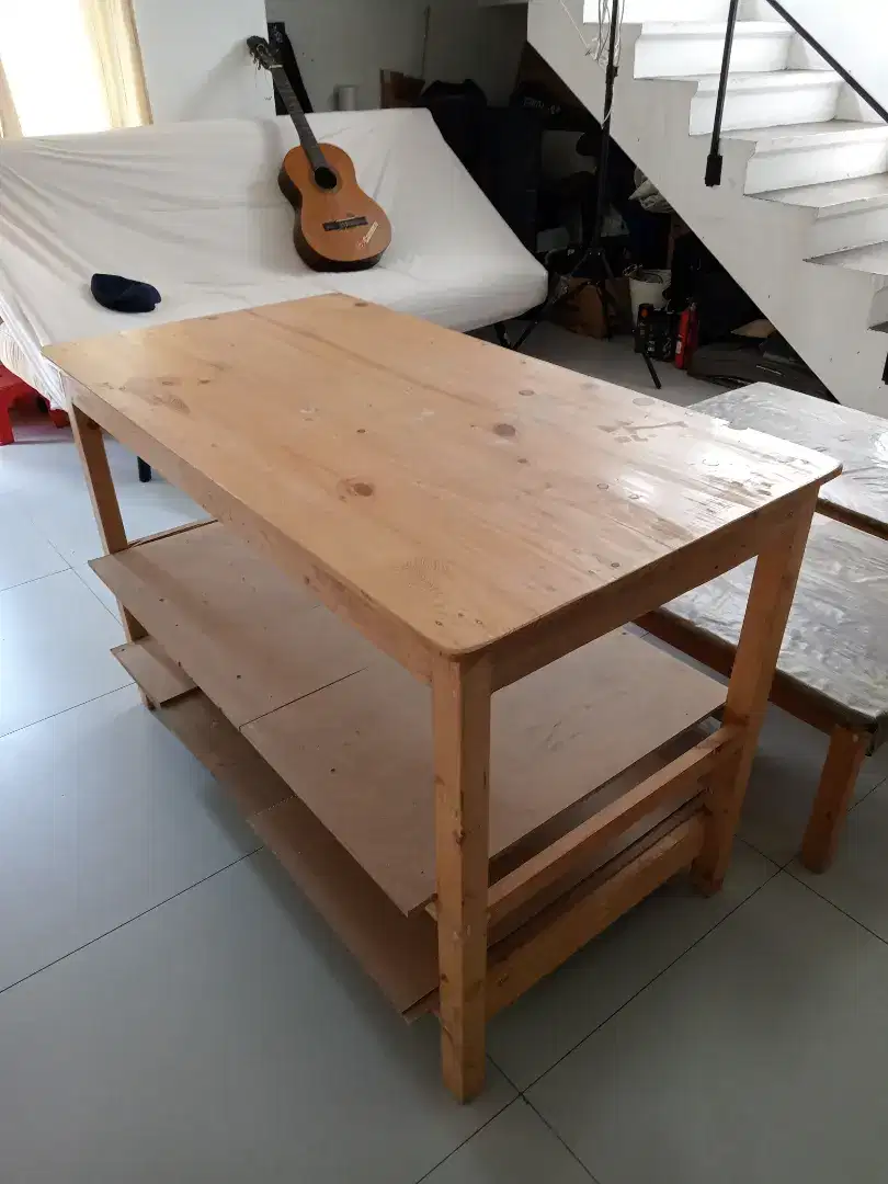 Meja Kayu Jati Belanda 120x60 cm