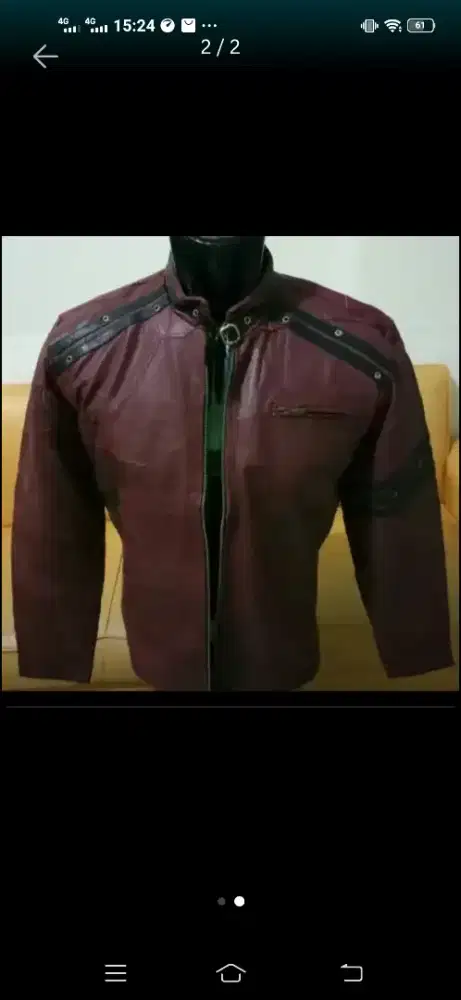 Jaket kulit domba asli Garut maron
