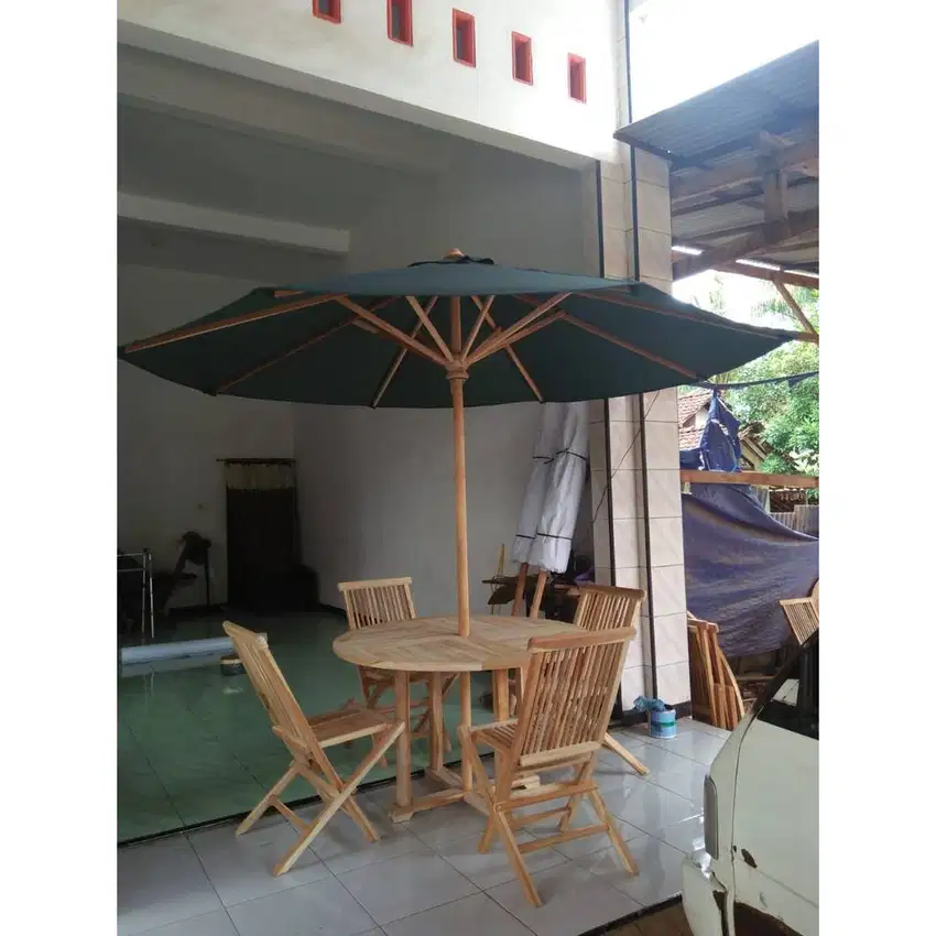 meja makan outdoor,bangku lipat,payung teduh,tenda minimalis