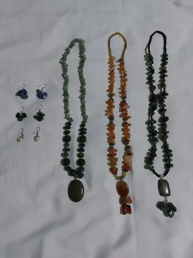 KALUNG & ANTING BATU ASLI 100%