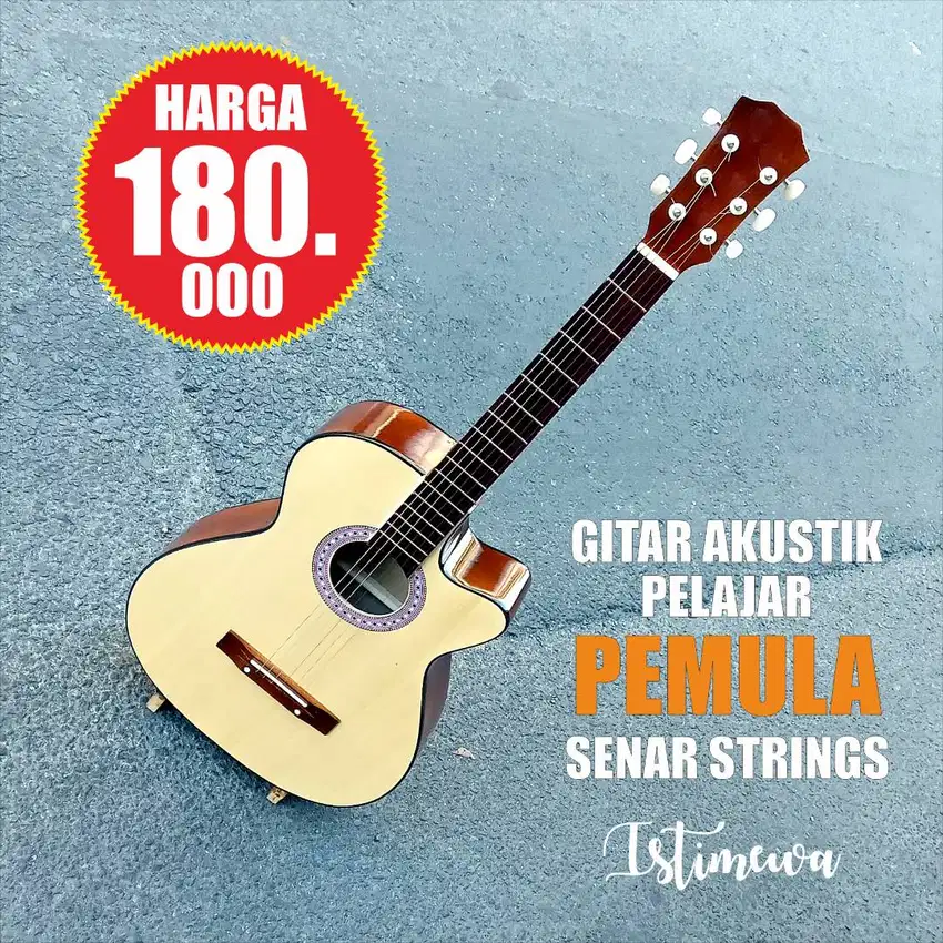 GITAR AKUSTIK PEMULA CUTWAY SENAR STRINGS