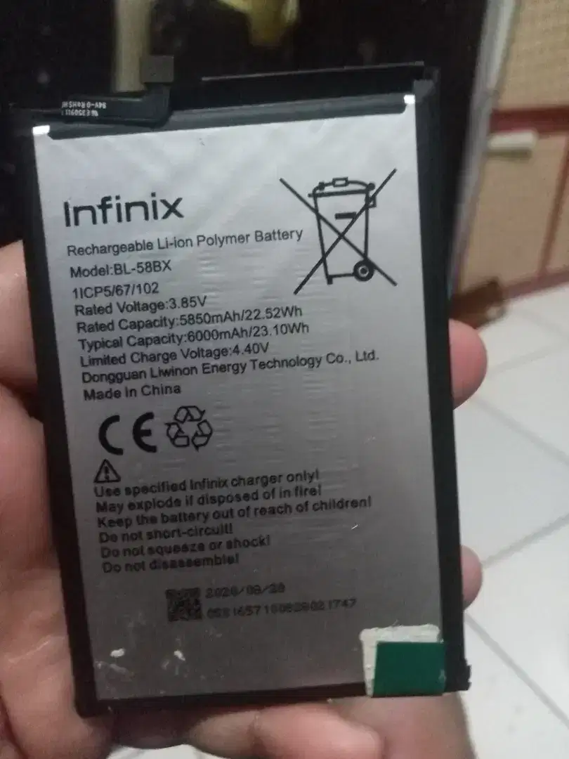 Batre Infinix hot 9 play original copotan