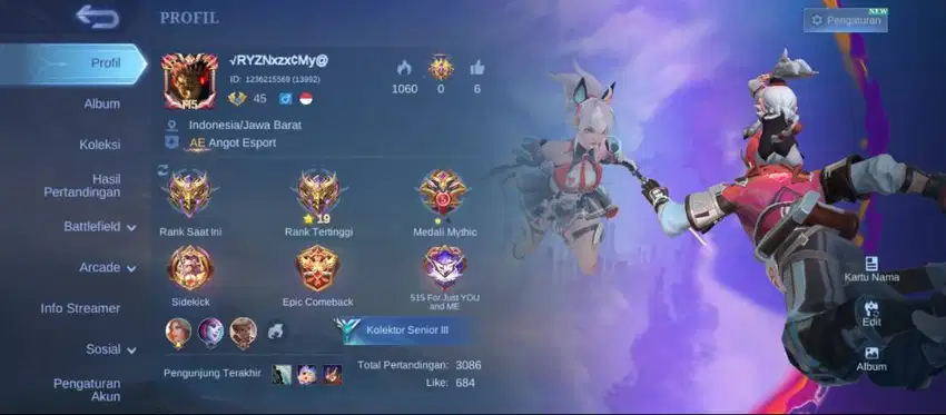 jual akun mobile legend murahh di jamin min awett