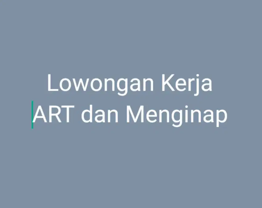 Lowongan Kerja ART