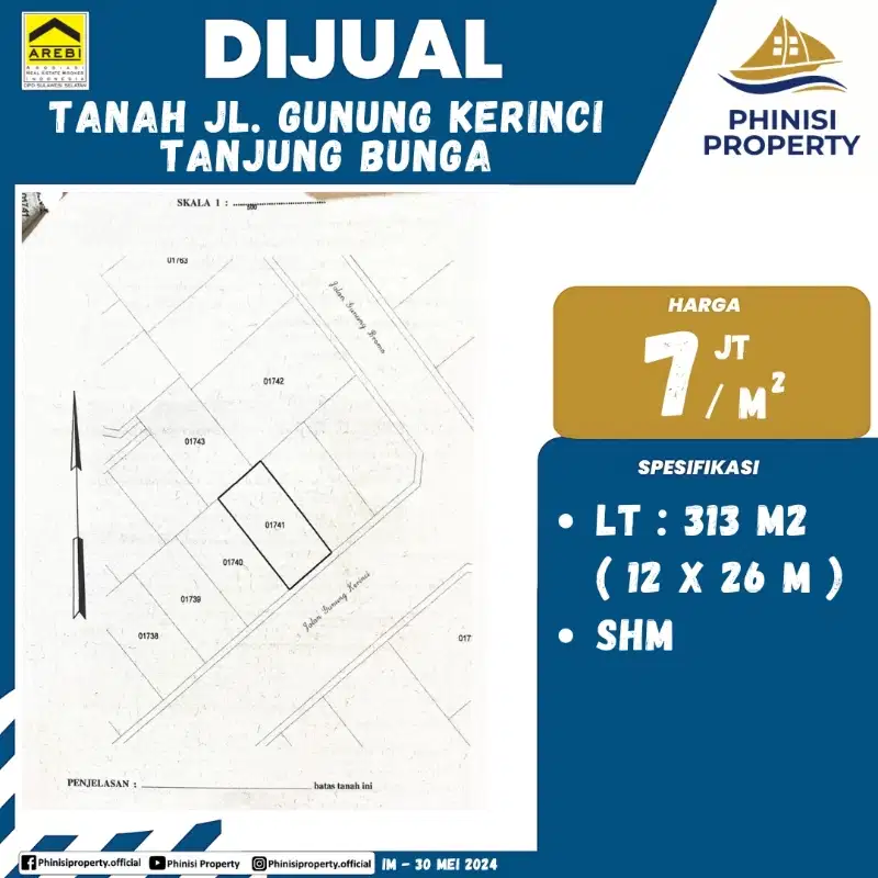 dijual tanah kavling di tanjung bunga makassar