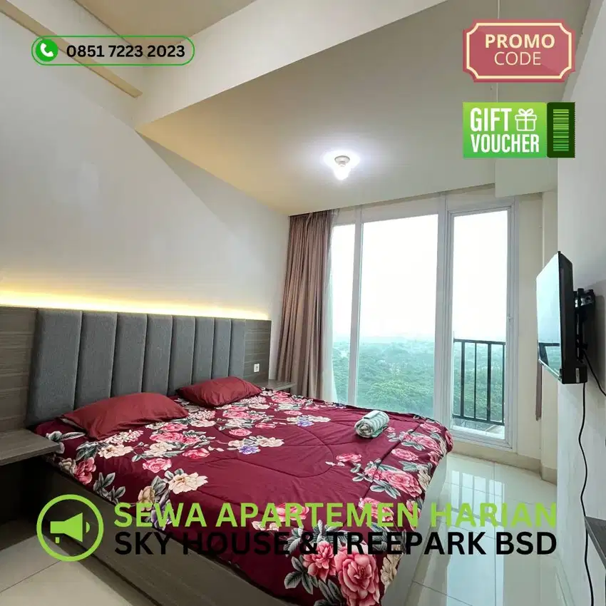 Sewa Apartemen harian murah treepark serpong