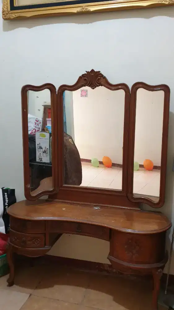 Meja Rias Kayu Jati lawas