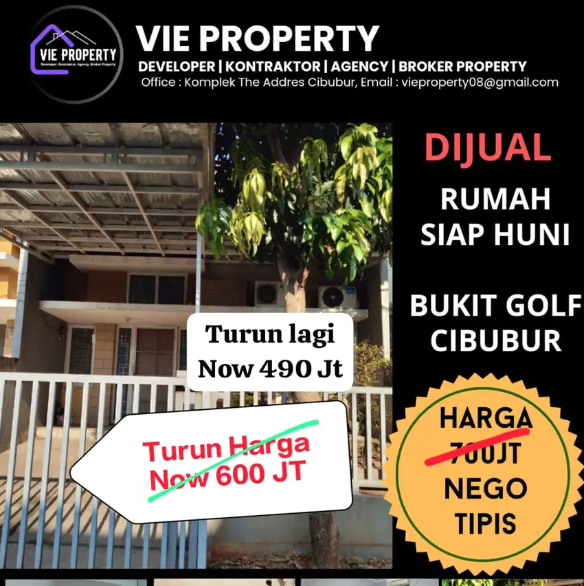 MURAH RUMAH BUKITGOLF CIBUBUR JUAL CEPAT BUKIT GOLF