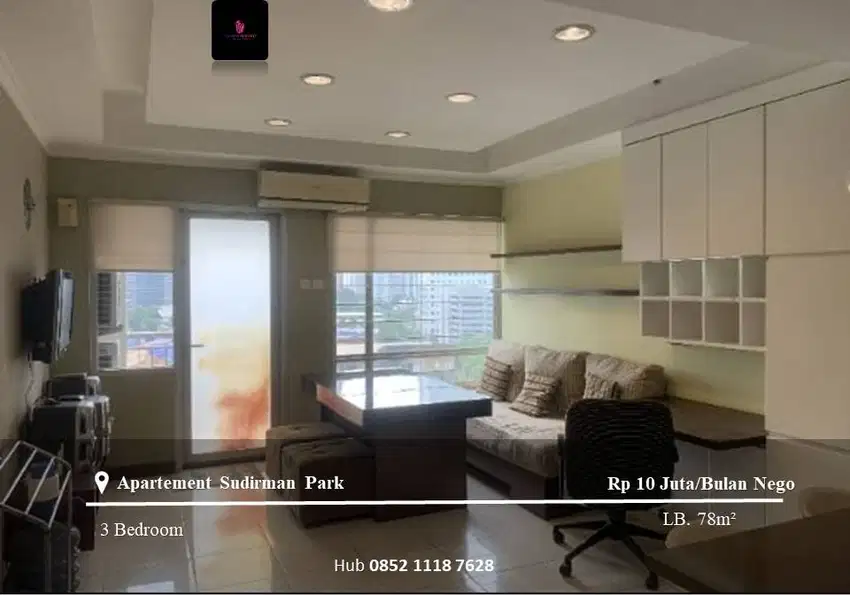 Disewakan Apartement Sudirman Park Low Floor 3BR+1 Full Furnished