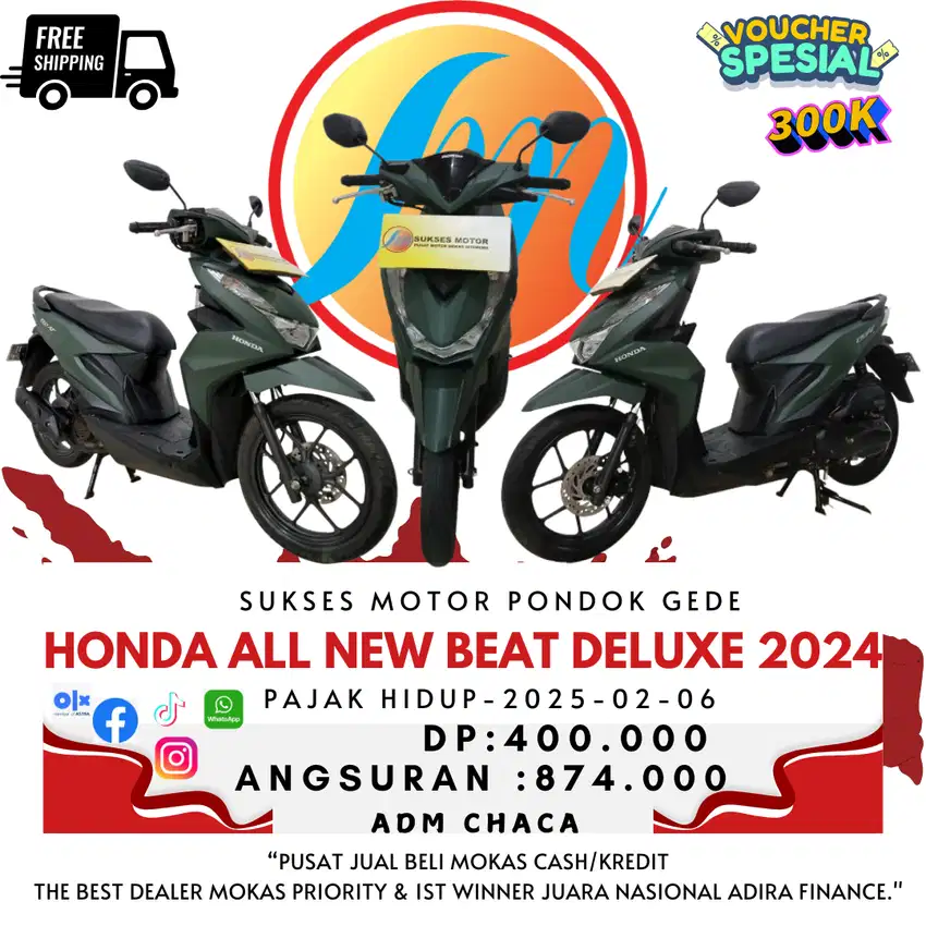 HONDA ALL NEW BEAT DELUXE CBS ISS 2024 HANYA DP 400K