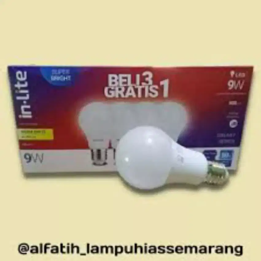 Bohlam inlite 9watt paket isi4 garansi 1tahun