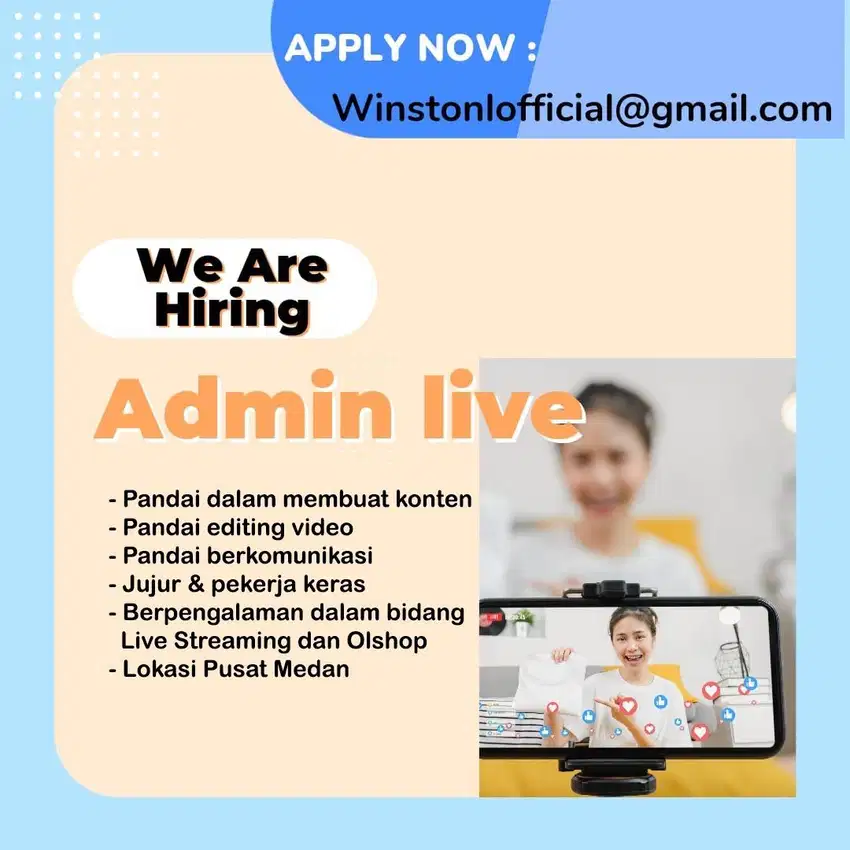 LOWONGAN ADMIN DAN LIVE E COMMERCE