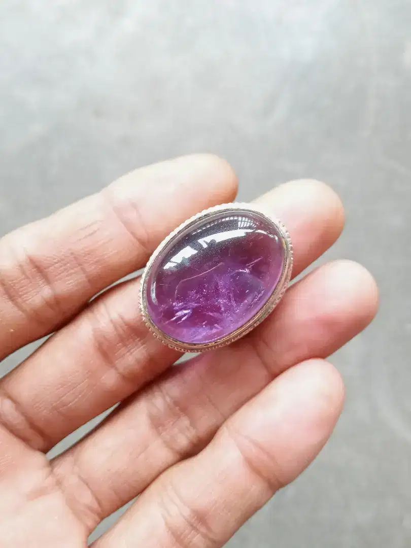 Cincin batu natural kecubung Lamandau Kalimantan