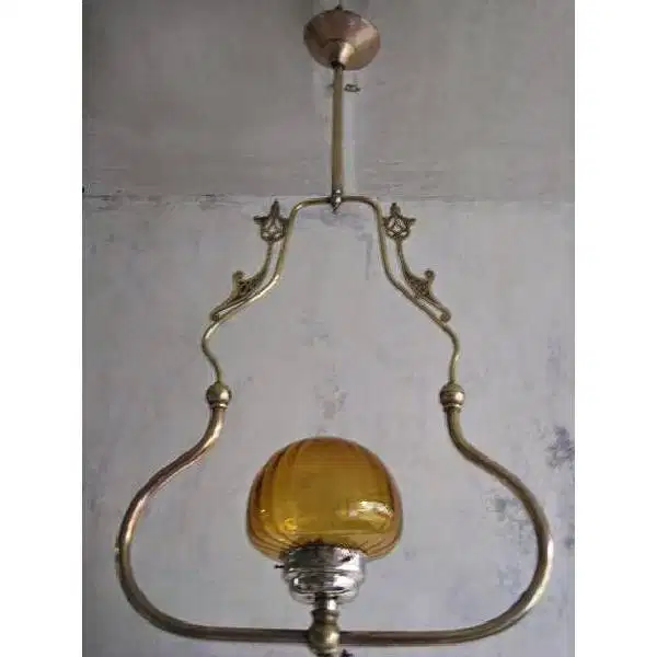 Vintage antik - art deco Joseph Ruth Soerabaia lampu minyak gantung