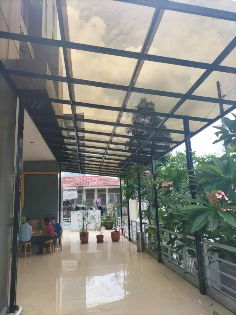 Kanopi solar plate 1.2m terpasang