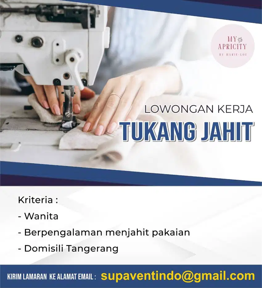 Lowongan Kerja Tukang Jahit